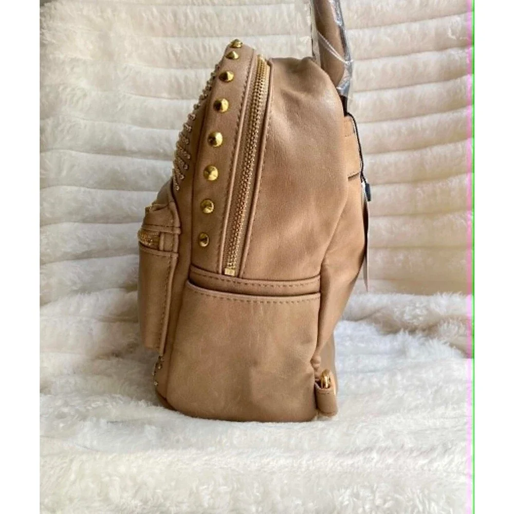Brentano Sand Beige Studded Mini Backpack Purse NWT